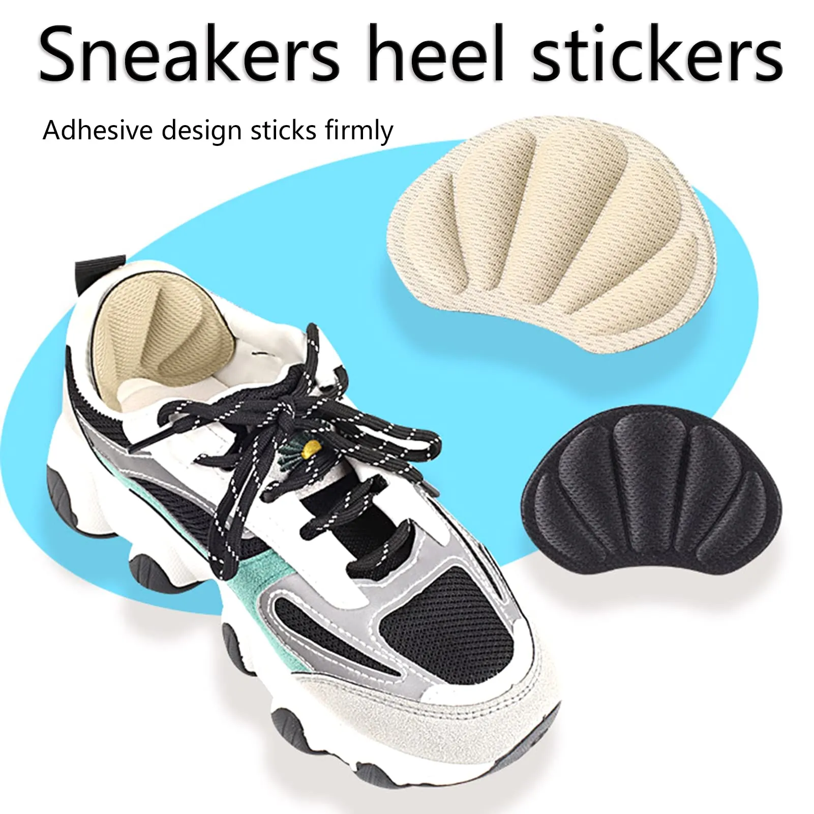 4 Pairs Heel Grips Shoes Pads Adhesive Heel Cushions Pads Shoe Insert Liners Heel Protectors Heel Grips Liner Cushions Inserts Thick Heel Pads for Loose Shoes Too Big Ladies Women Men Trainers