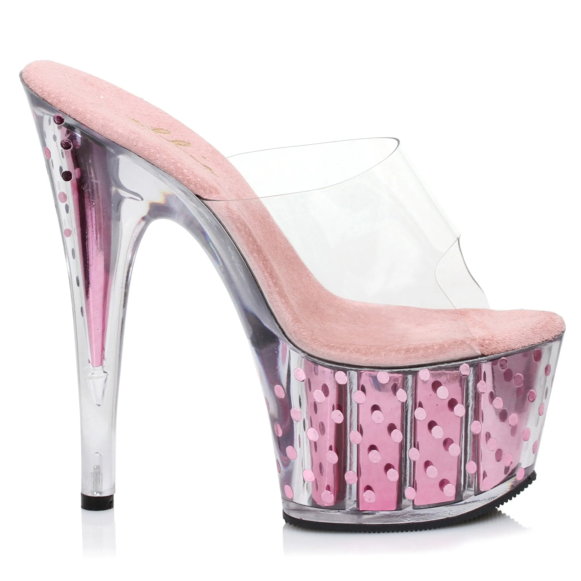 709-BRIELLE 7" Inch Mule With Polka Dots