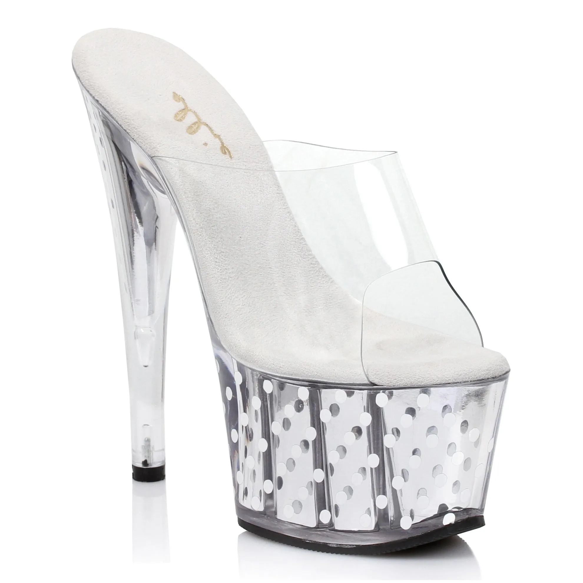 709-BRIELLE 7" Inch Mule With Polka Dots