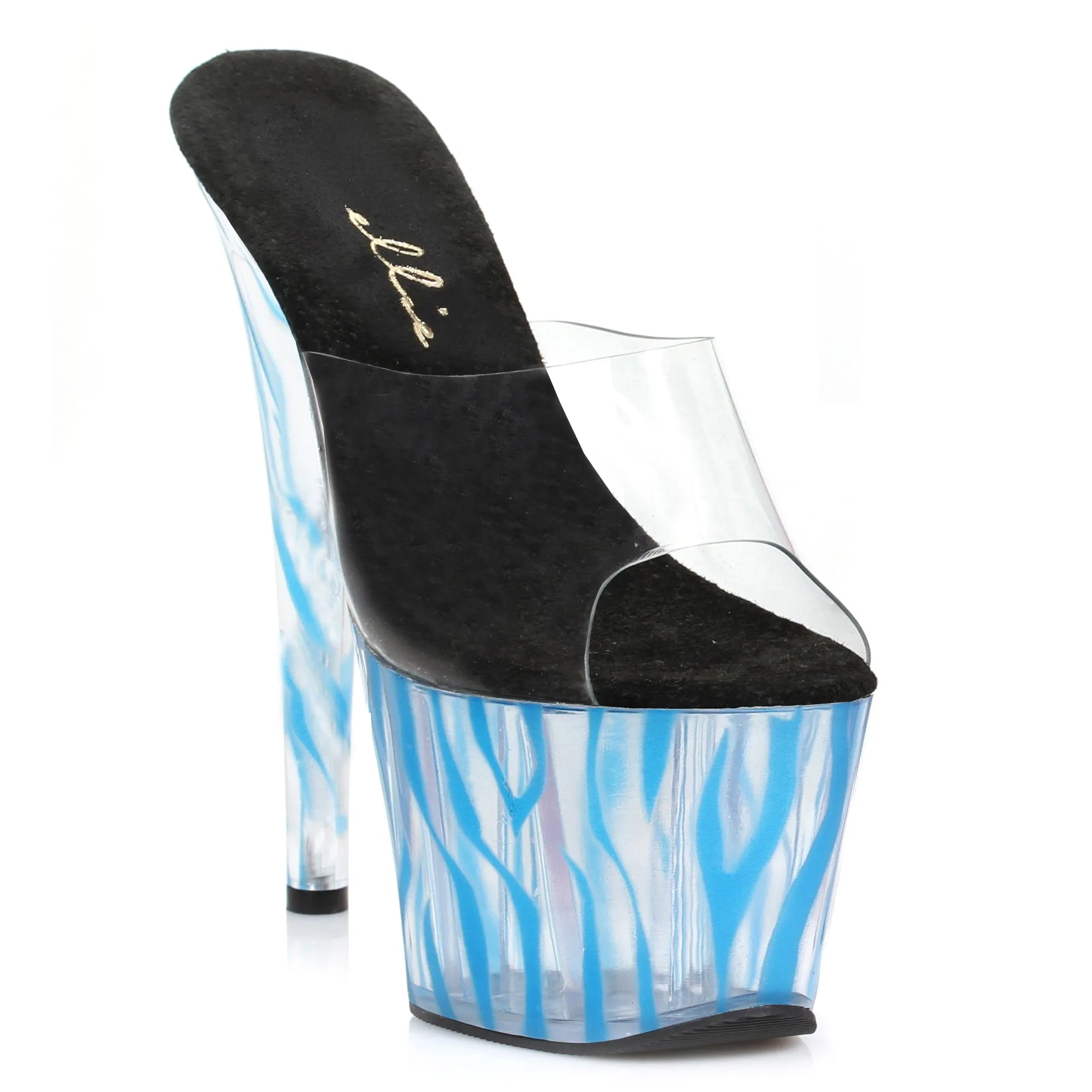 709-ZEBRA 7" Inch Mule With Blacklight Zebra Pattern