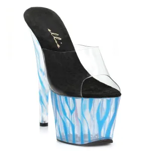 709-ZEBRA 7" Inch Mule With Blacklight Zebra Pattern