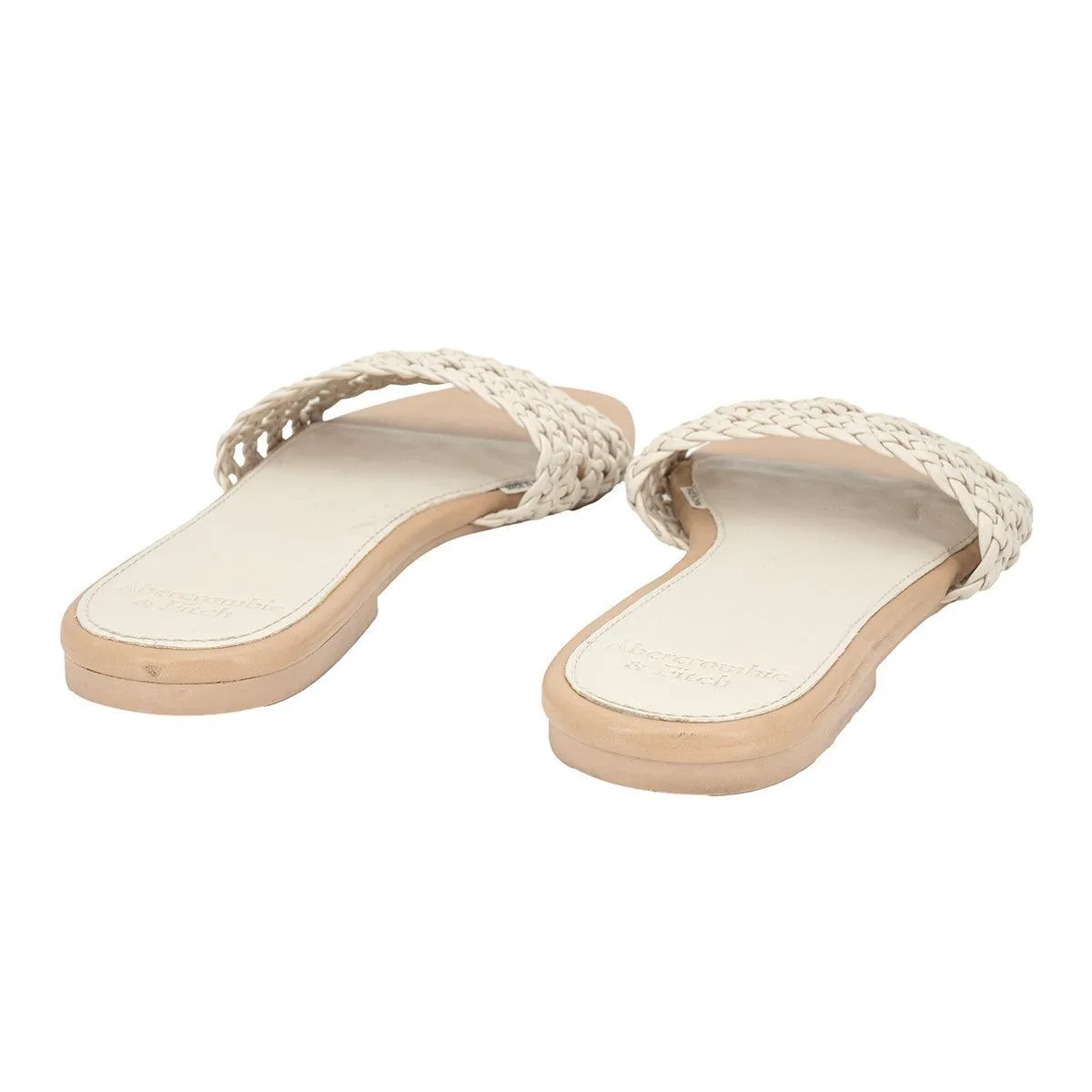 Abercrombie & Fitch Flat Sandals Leather White Colour For Women