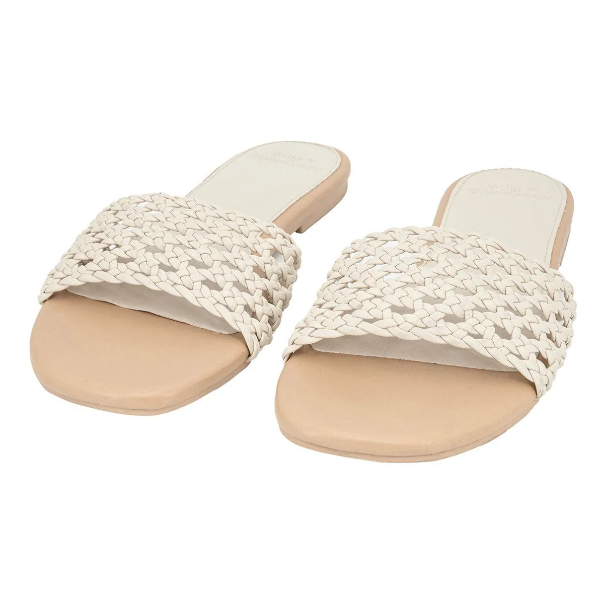 Abercrombie & Fitch Flat Sandals Leather White Colour For Women