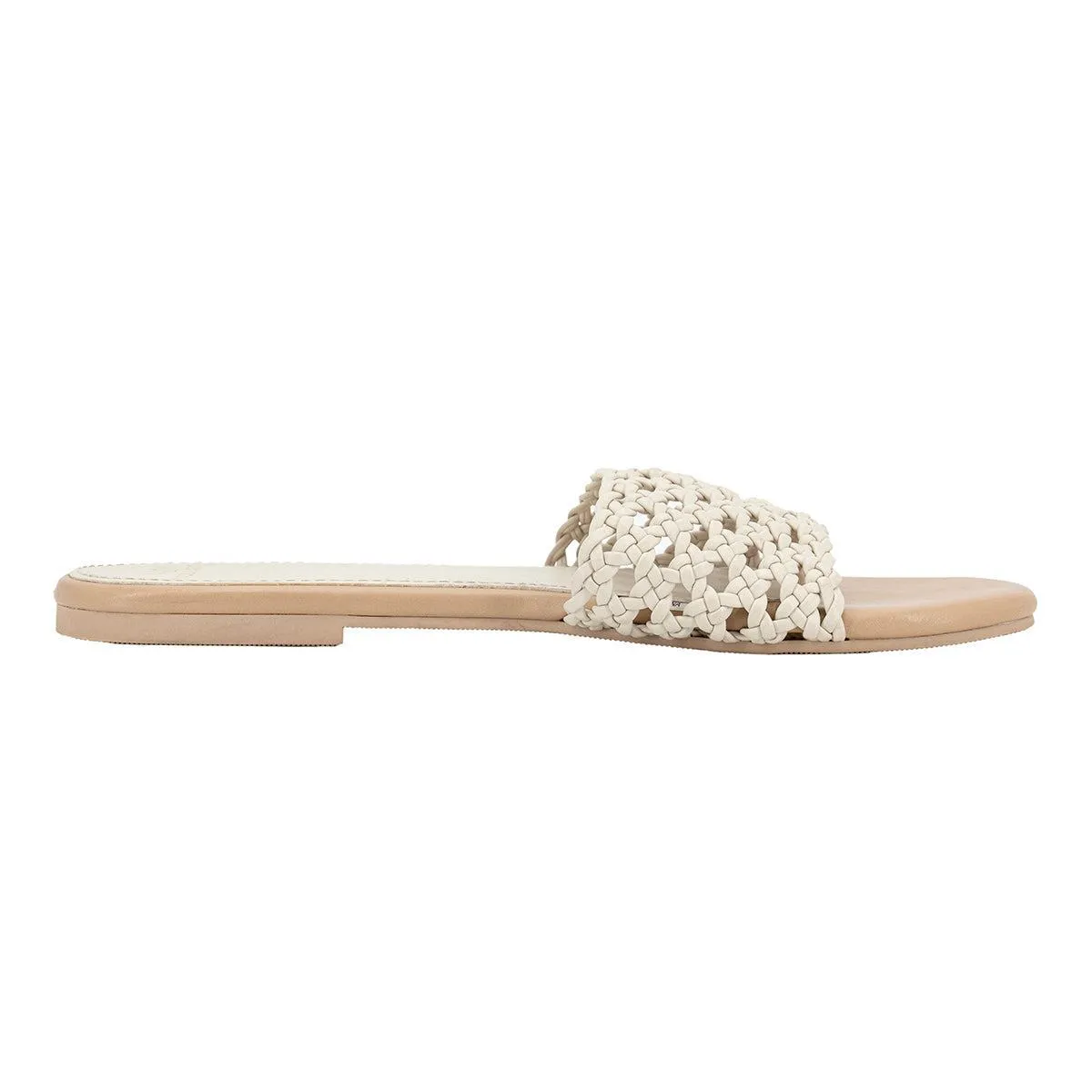 Abercrombie & Fitch Flat Sandals Leather White Colour For Women