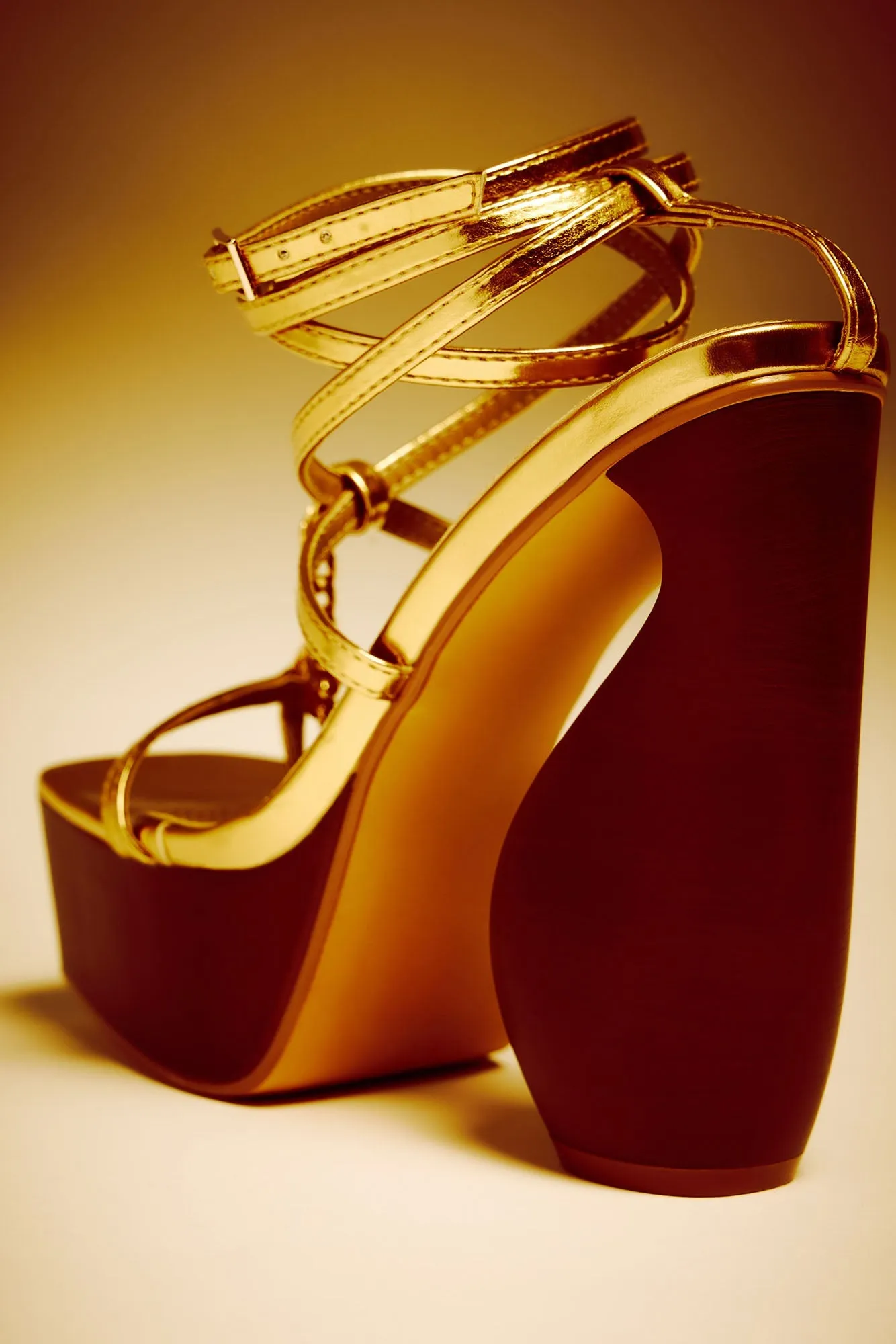 Amozae-Always Confident Strappy Heeled Sandals - Gold