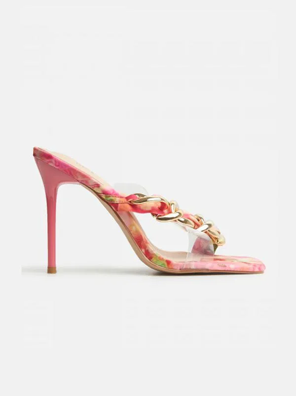 Amozae-Asymmetrical Chain Heeled Sandals