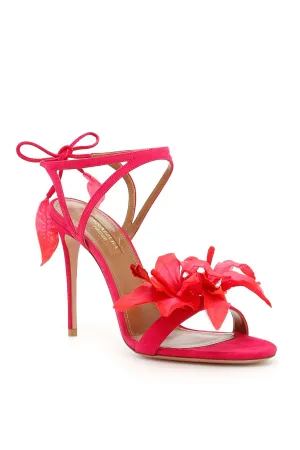 Aquazzura Floral Heeled Sandals