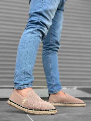 BA0224 Comfortable Flat Sole Espadrilles Knitted Knitwear Mink Casual Men's Shoes