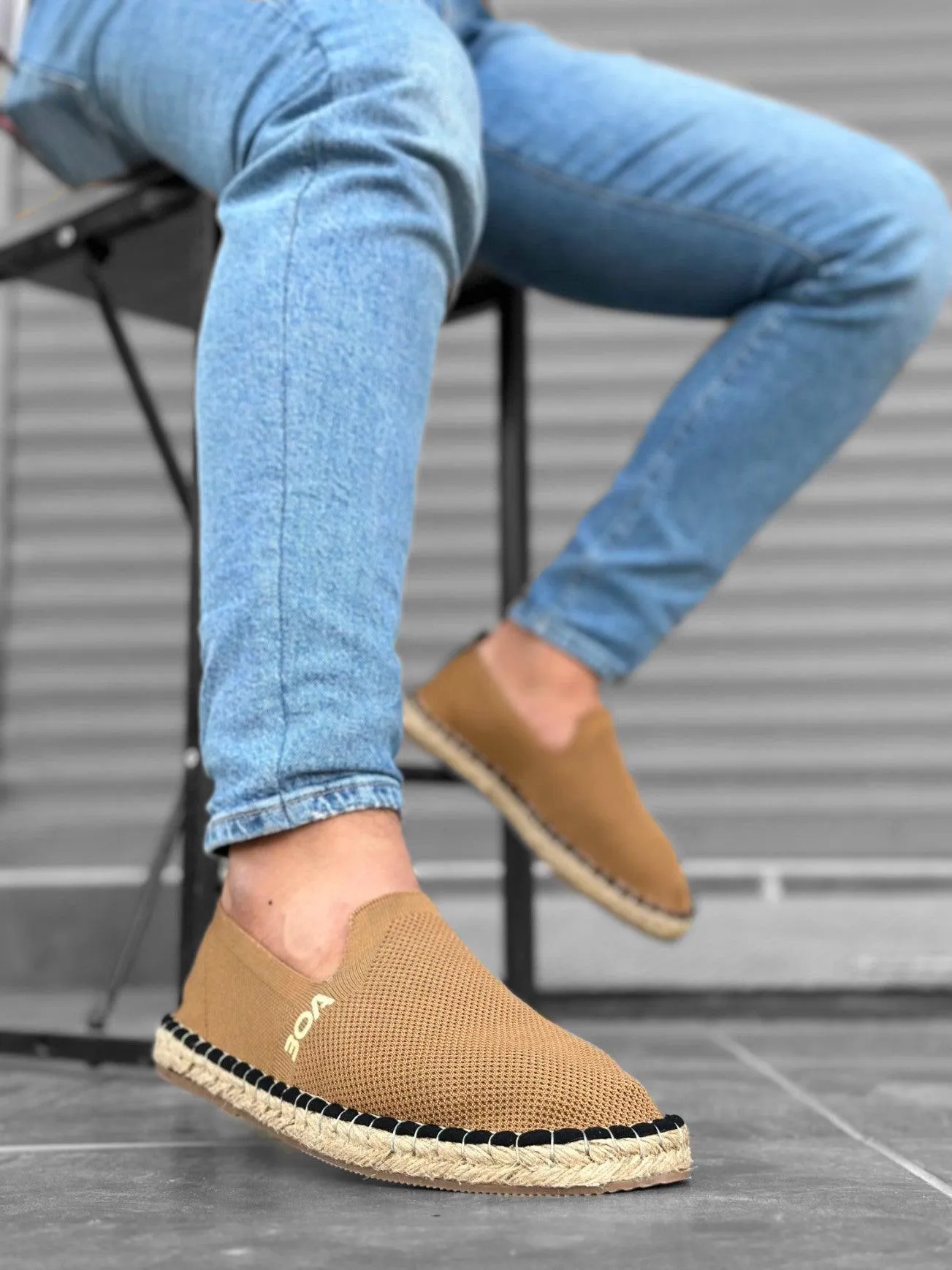 BA0224 Comfortable Flat Sole Espadrilles Knitted Knitwear Taba Casual Men's Shoes