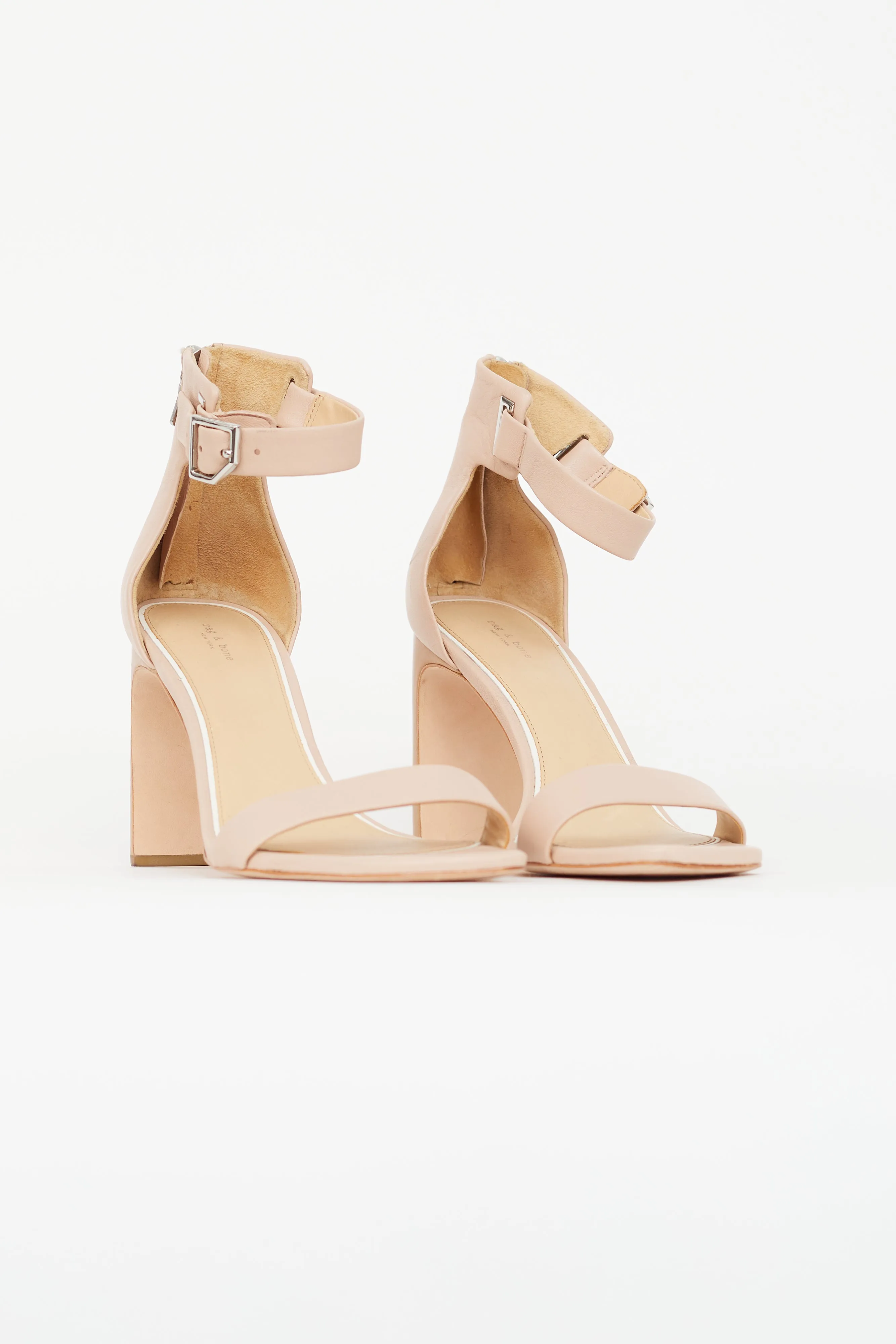Beige Ellis Open Toe Heeled Sandal