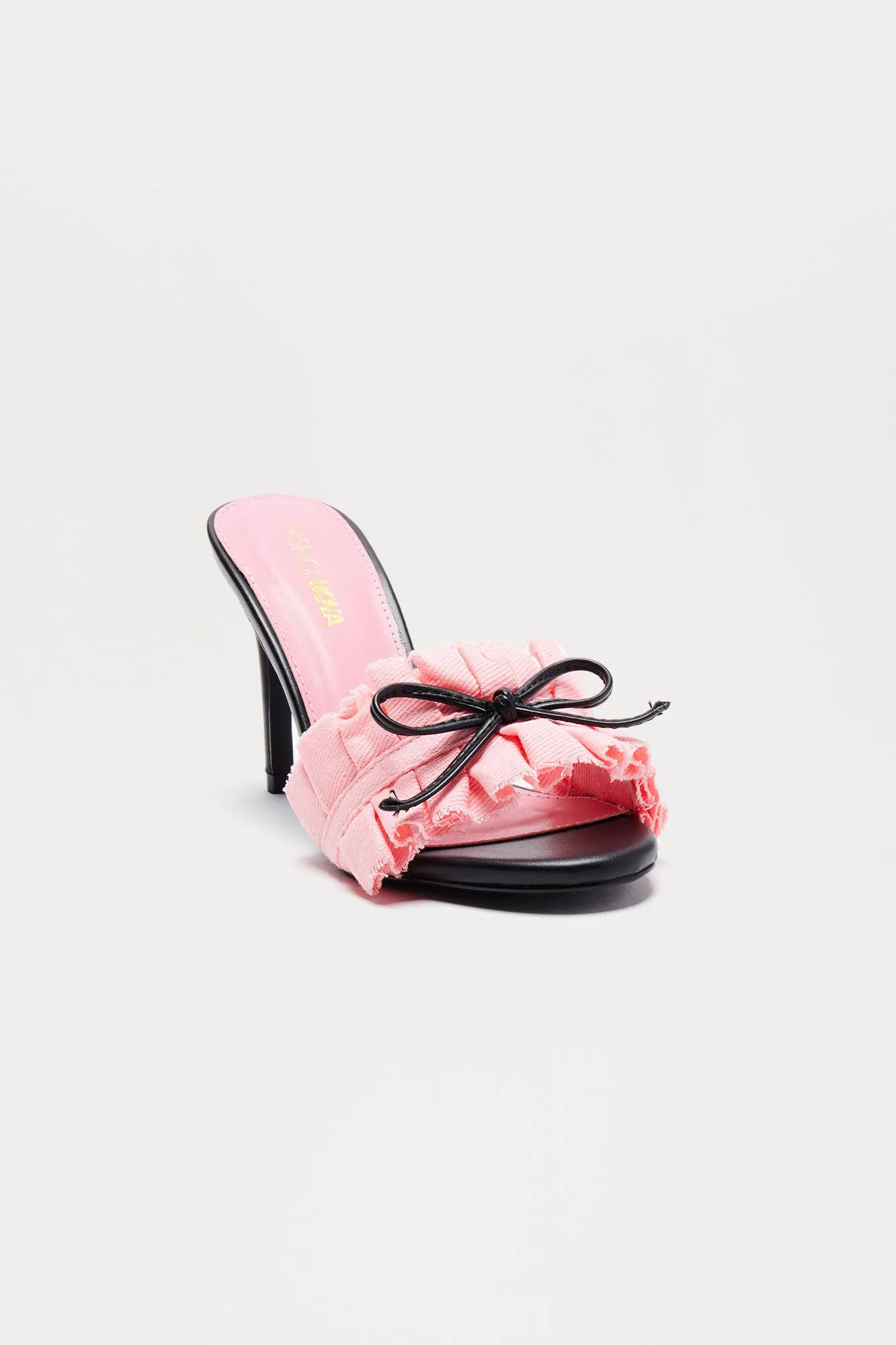 Betsey Bow Mules - Black/Pink
