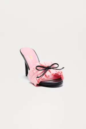 Betsey Bow Mules - Black/Pink