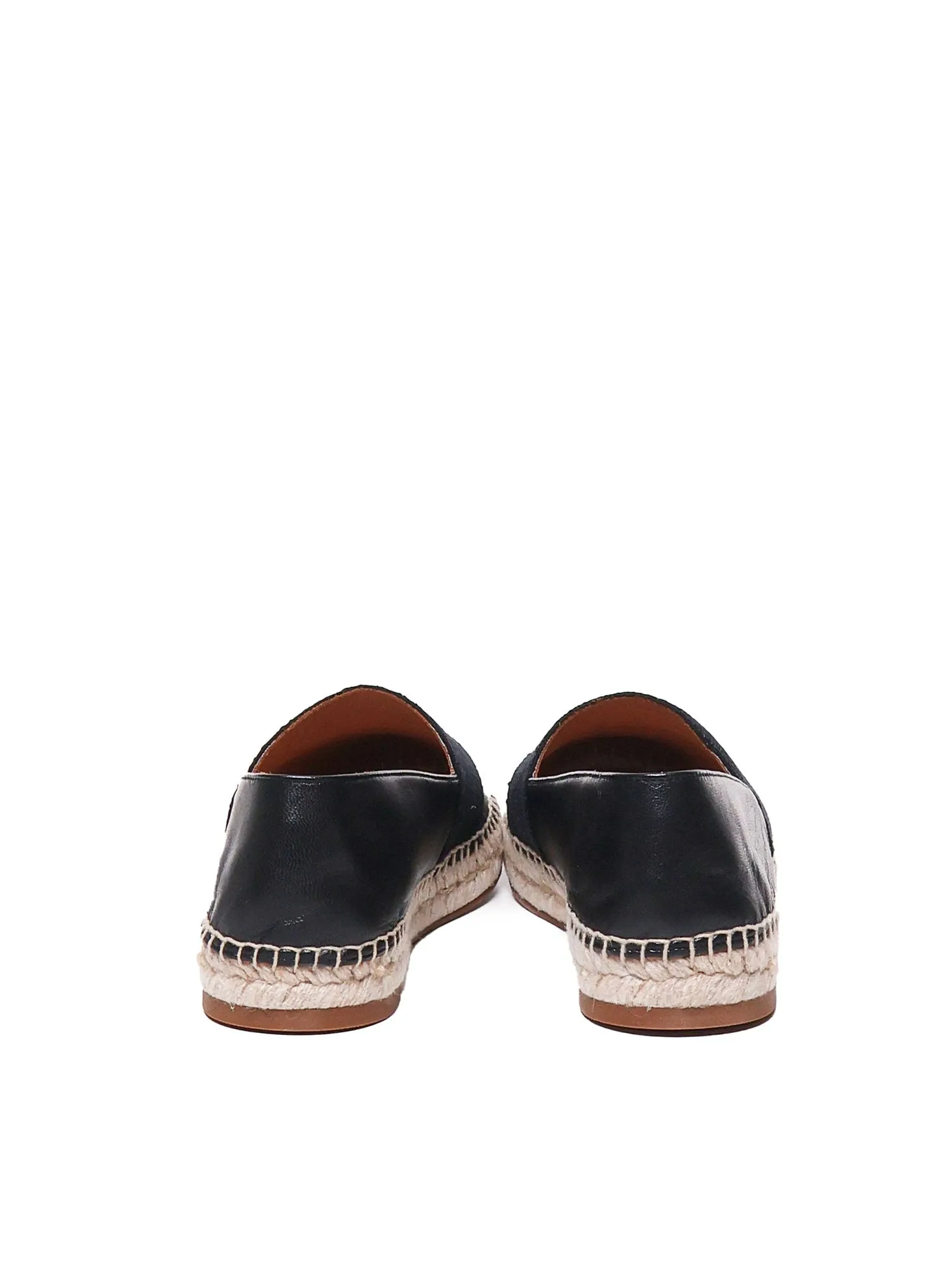 Black Leather Espadrilles with Rope Sole