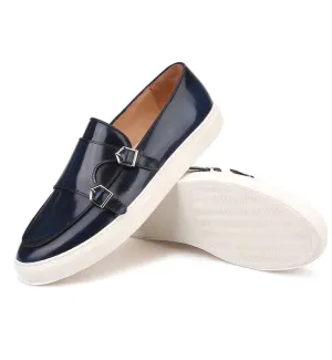 Black Patent Leather White Sole Slidders