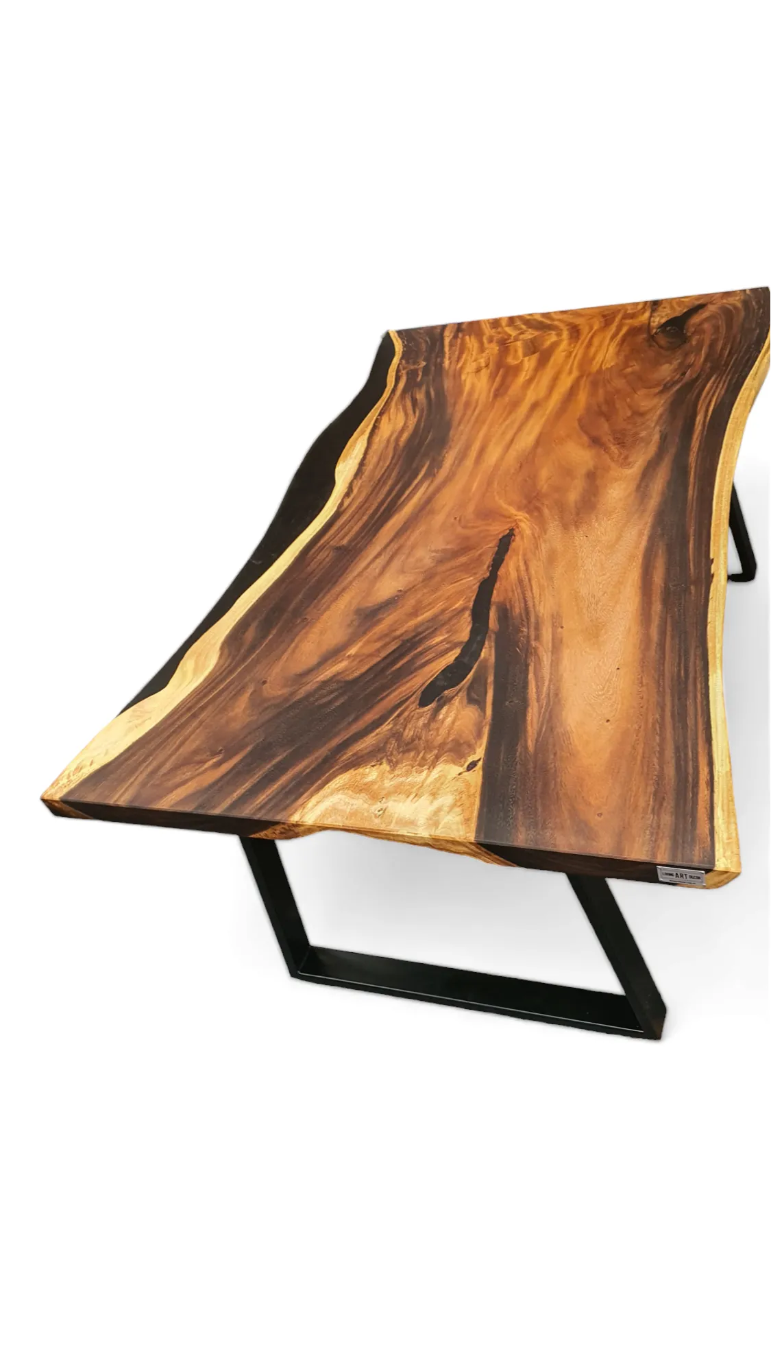 Black Resin Acacia Timber Dining Table