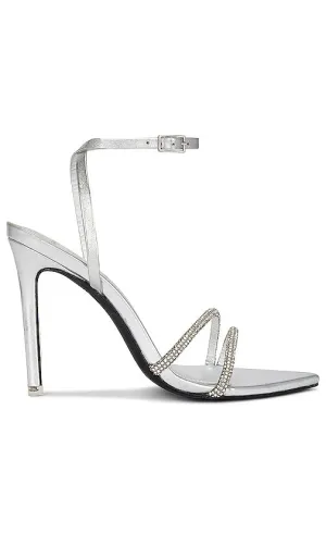 BLACK SUEDE STUDIO Ace Sandal in Metallic Silver
