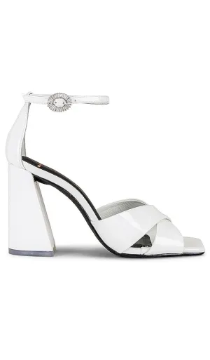 BLACK SUEDE STUDIO Chelsea Heel Sandal in White