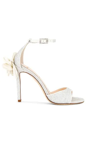 BLACK SUEDE STUDIO Josey 100 Sandal in Metallic Silver