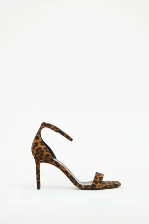 Brown & Black Suede Print Sandal