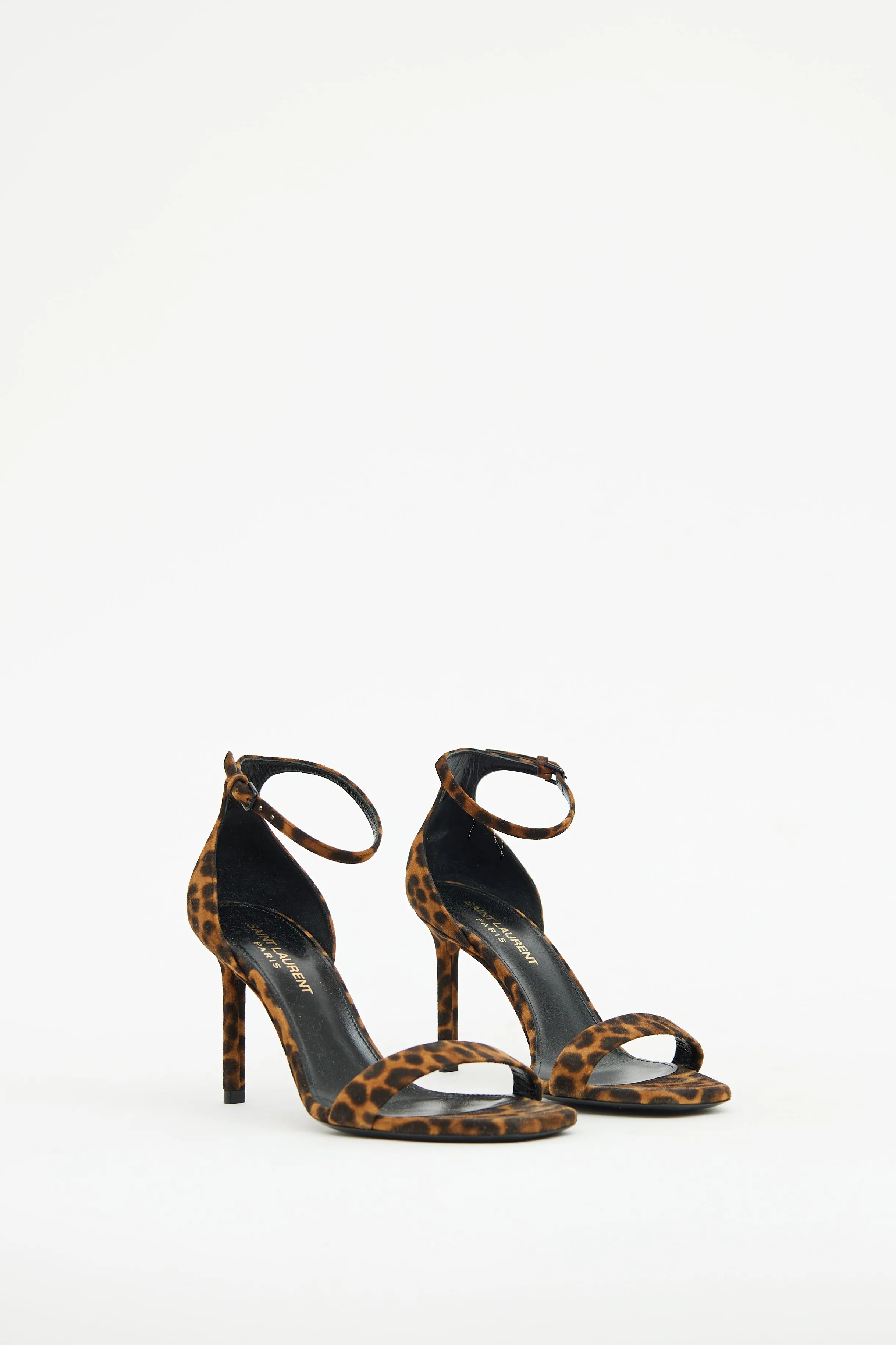 Brown & Black Suede Print Sandal