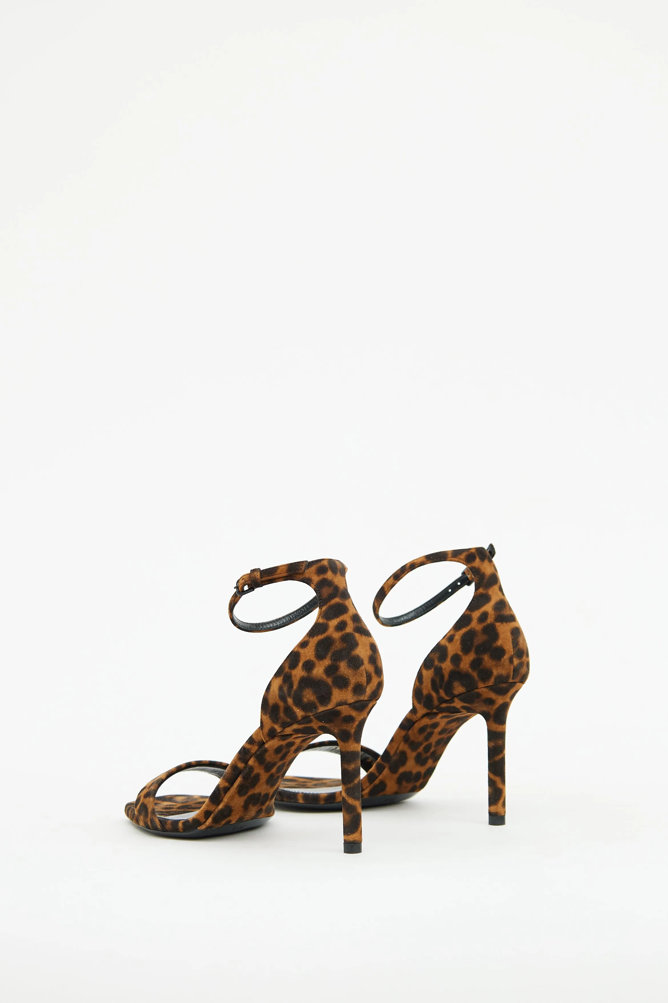 Brown & Black Suede Print Sandal