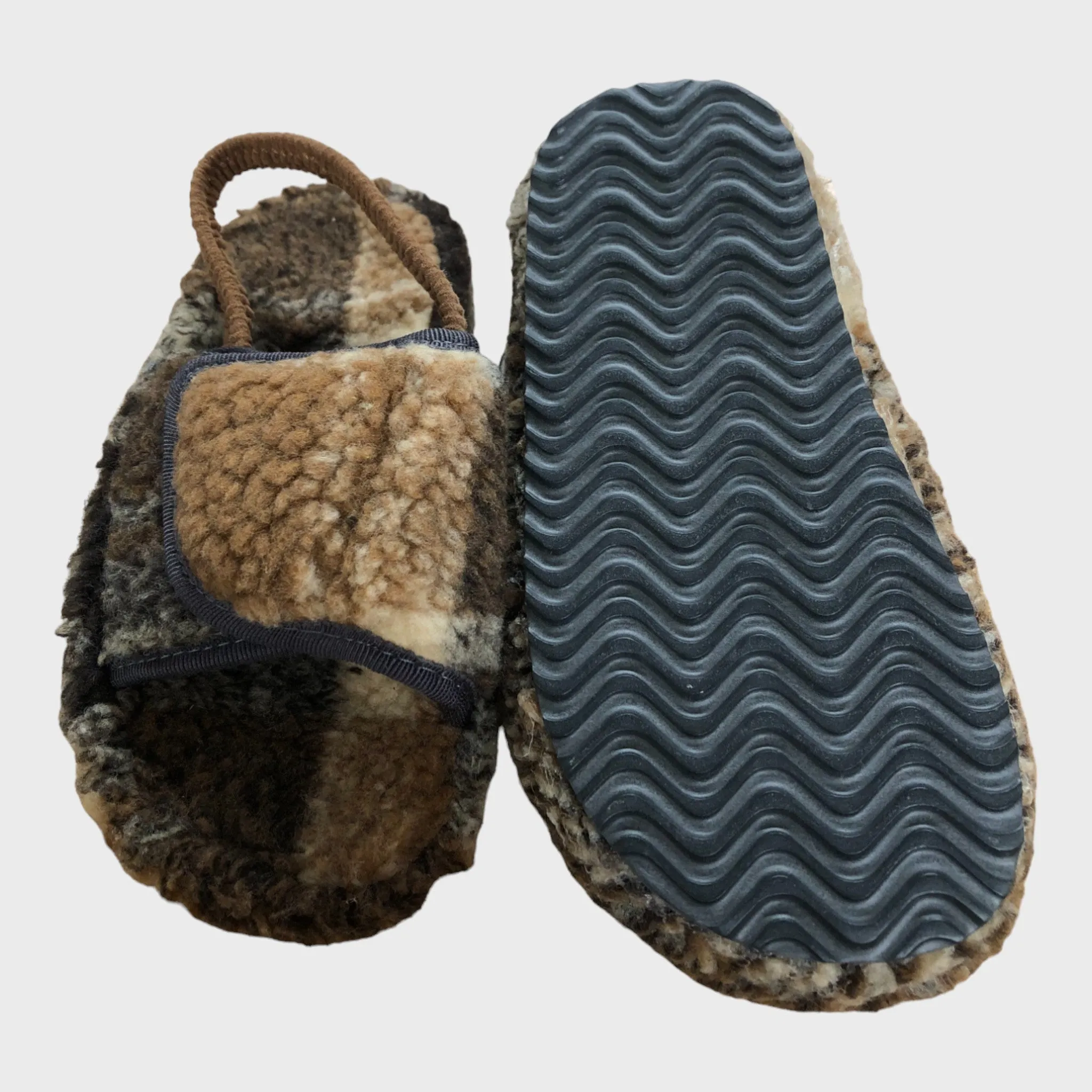 Brown Check Mule Slippers