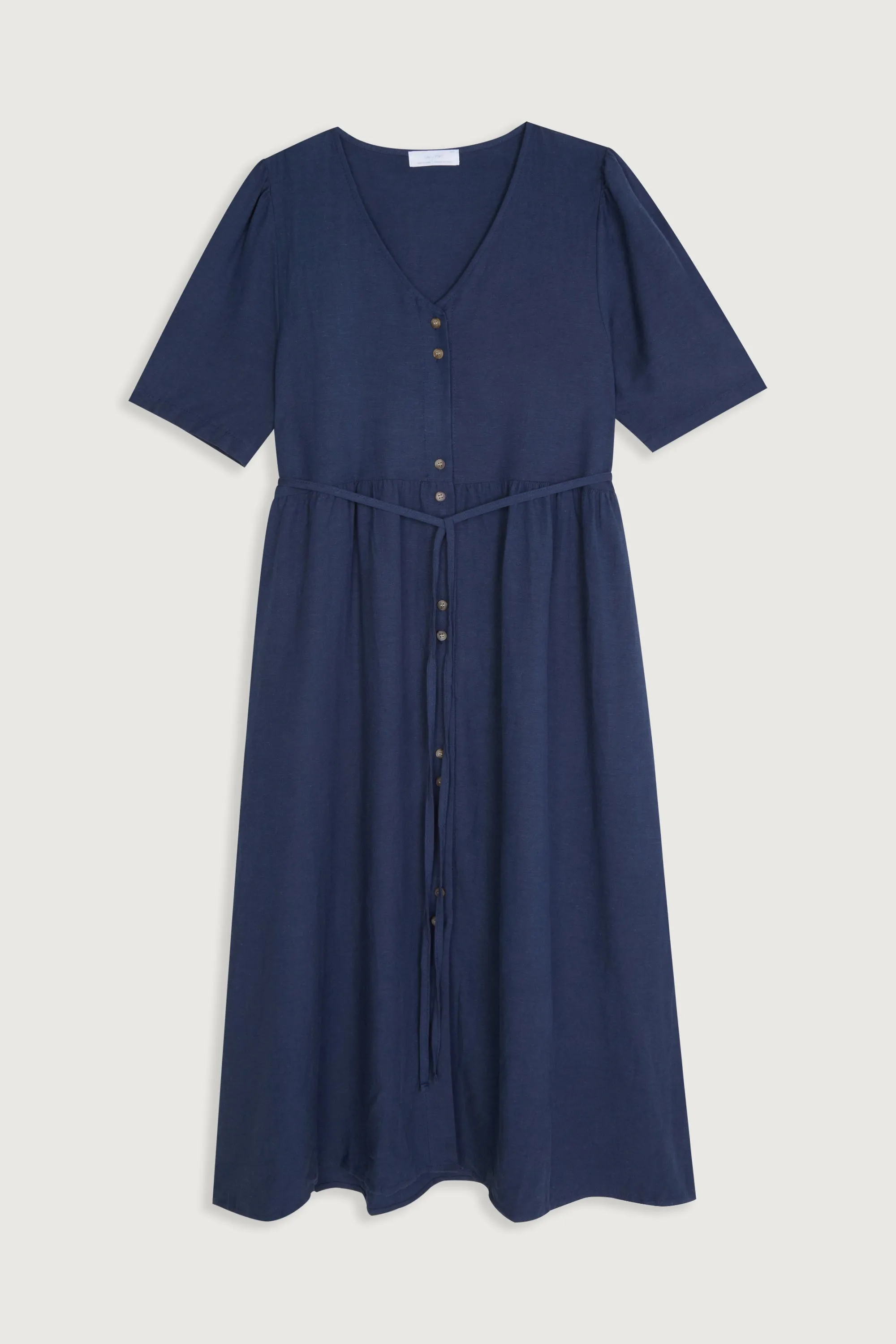 BUTTON FRONT MIDI DRESS