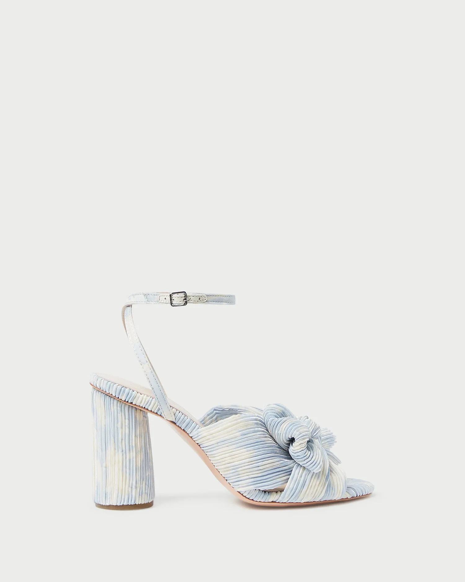 Camellia Blue Floral Bow Heel