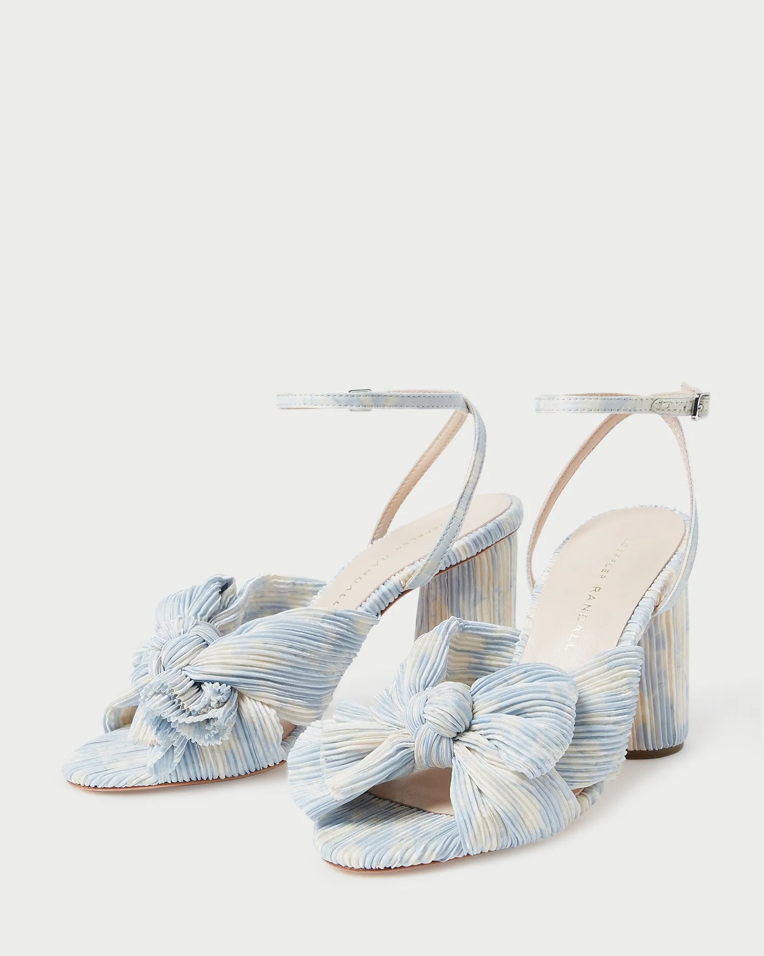 Camellia Blue Floral Bow Heel