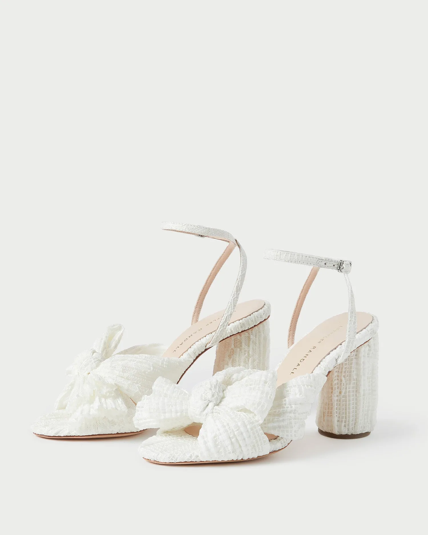 Camellia White Lace Bow Heel