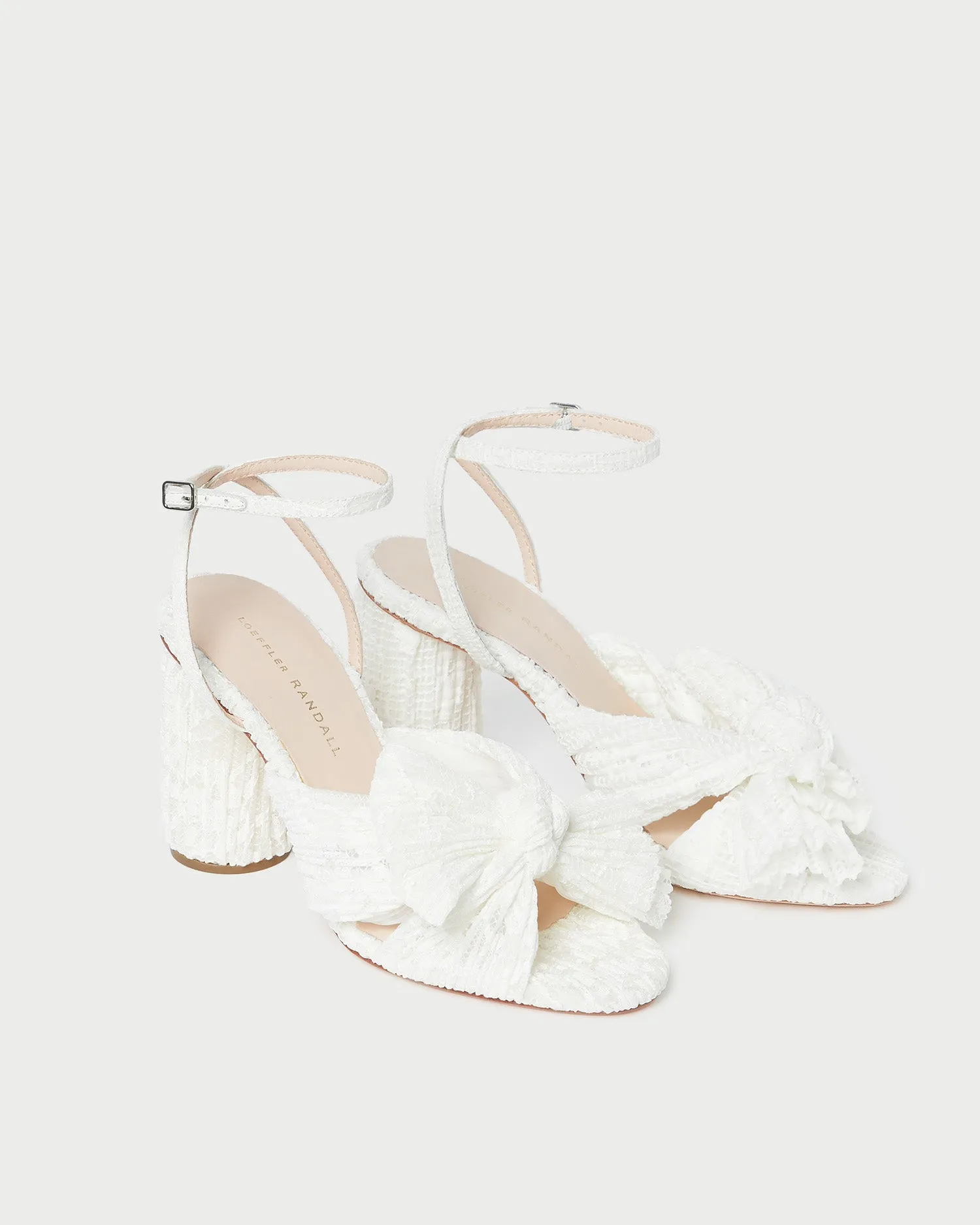 Camellia White Lace Bow Heel