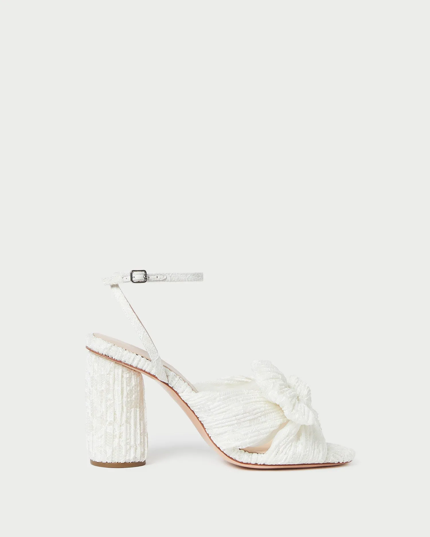 Camellia White Lace Bow Heel