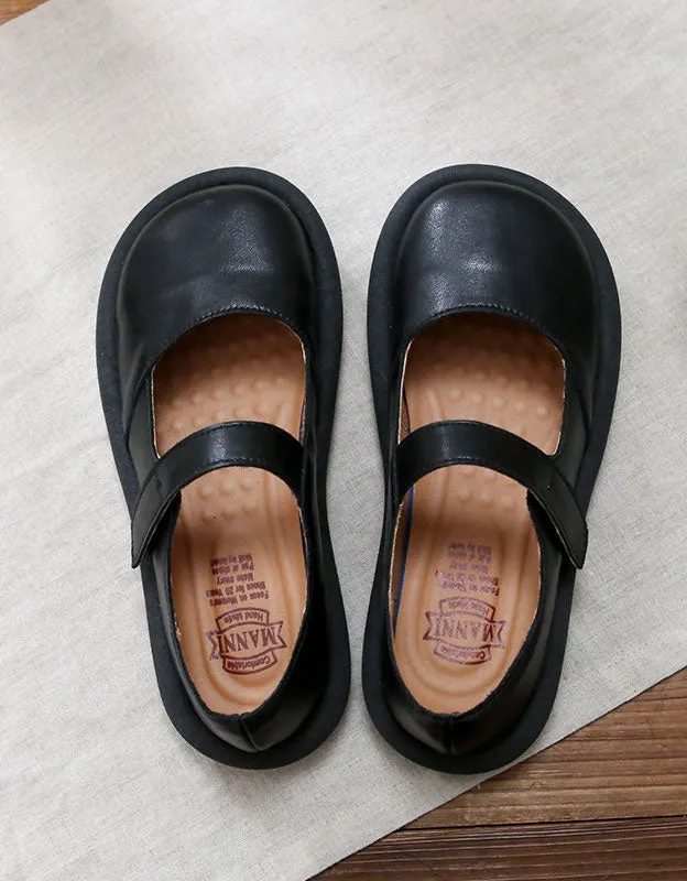 [Cearance]Wide Toe Box Velcro Comfy Retro Flat Shoes 40