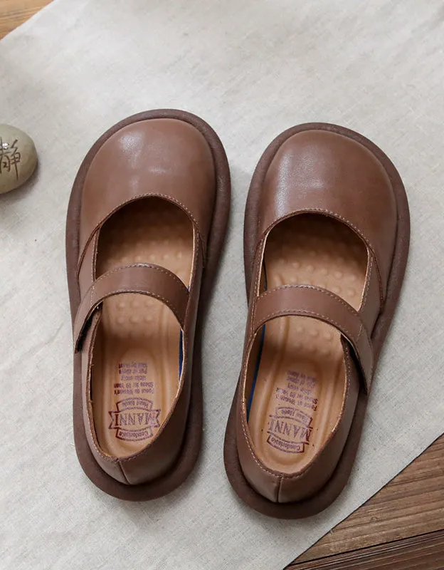 [Cearance]Wide Toe Box Velcro Comfy Retro Flat Shoes 40