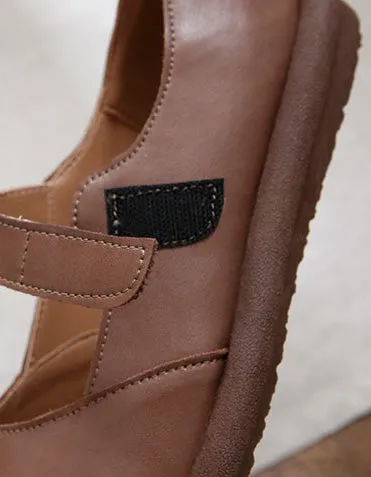 [Cearance]Wide Toe Box Velcro Comfy Retro Flat Shoes 40