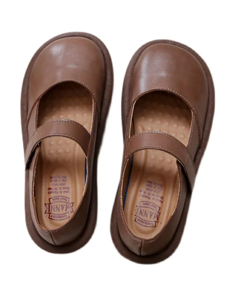 [Cearance]Wide Toe Box Velcro Comfy Retro Flat Shoes 40