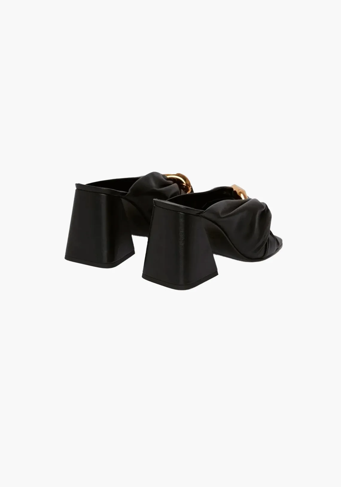 CHAIN LINK HEEL MULE BLACK