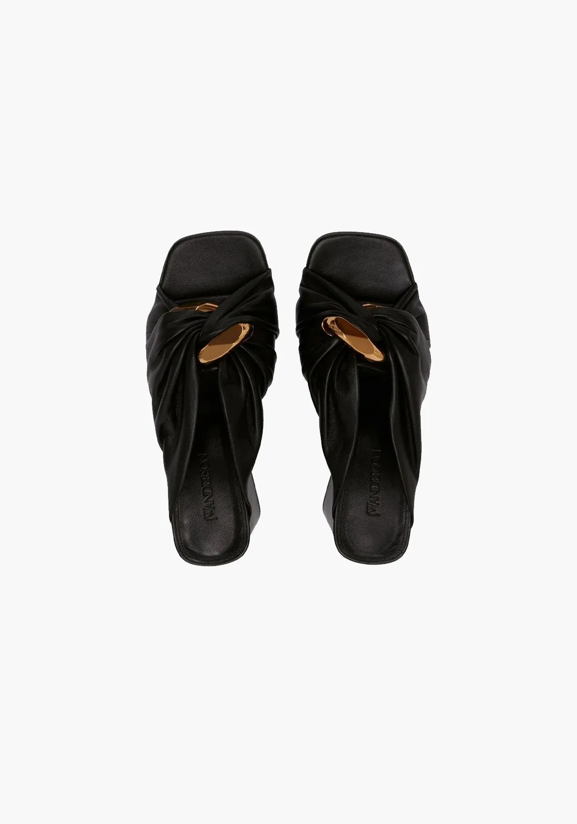 CHAIN LINK HEEL MULE BLACK