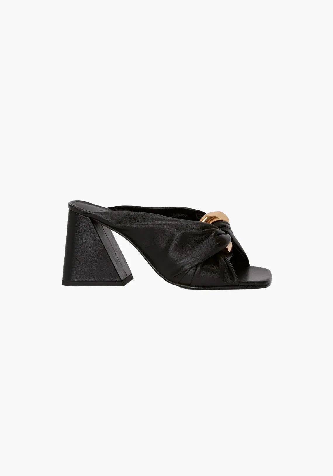 CHAIN LINK HEEL MULE BLACK