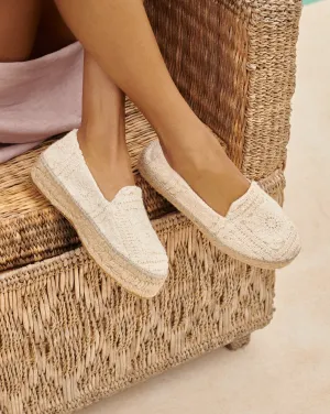 Cotton Crochet|Double Sole Espadrilles - G03D0 - Natural