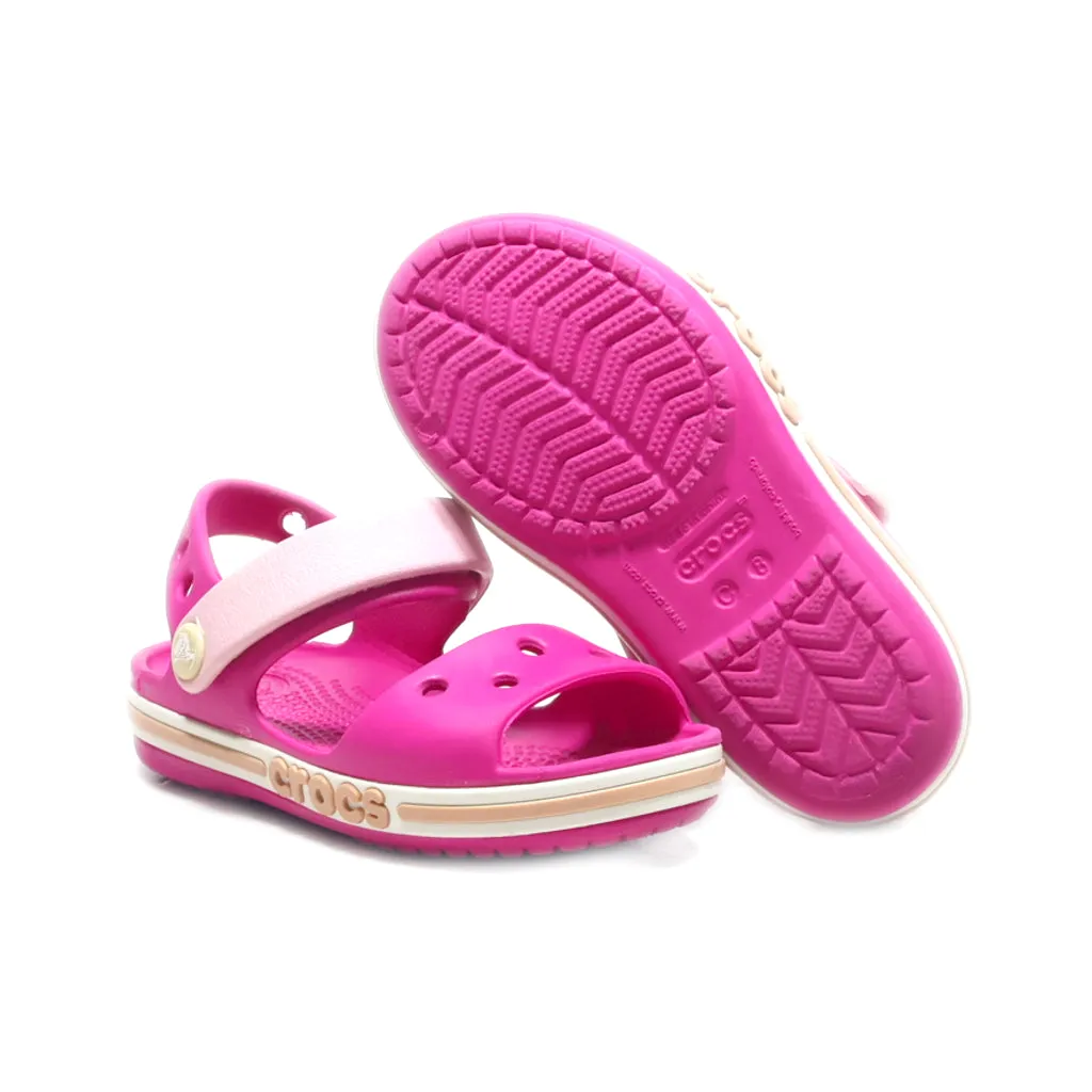 Crocs Crocband Flat Sandals Rubber Pink Colour For Kids