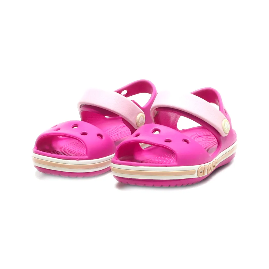 Crocs Crocband Flat Sandals Rubber Pink Colour For Kids