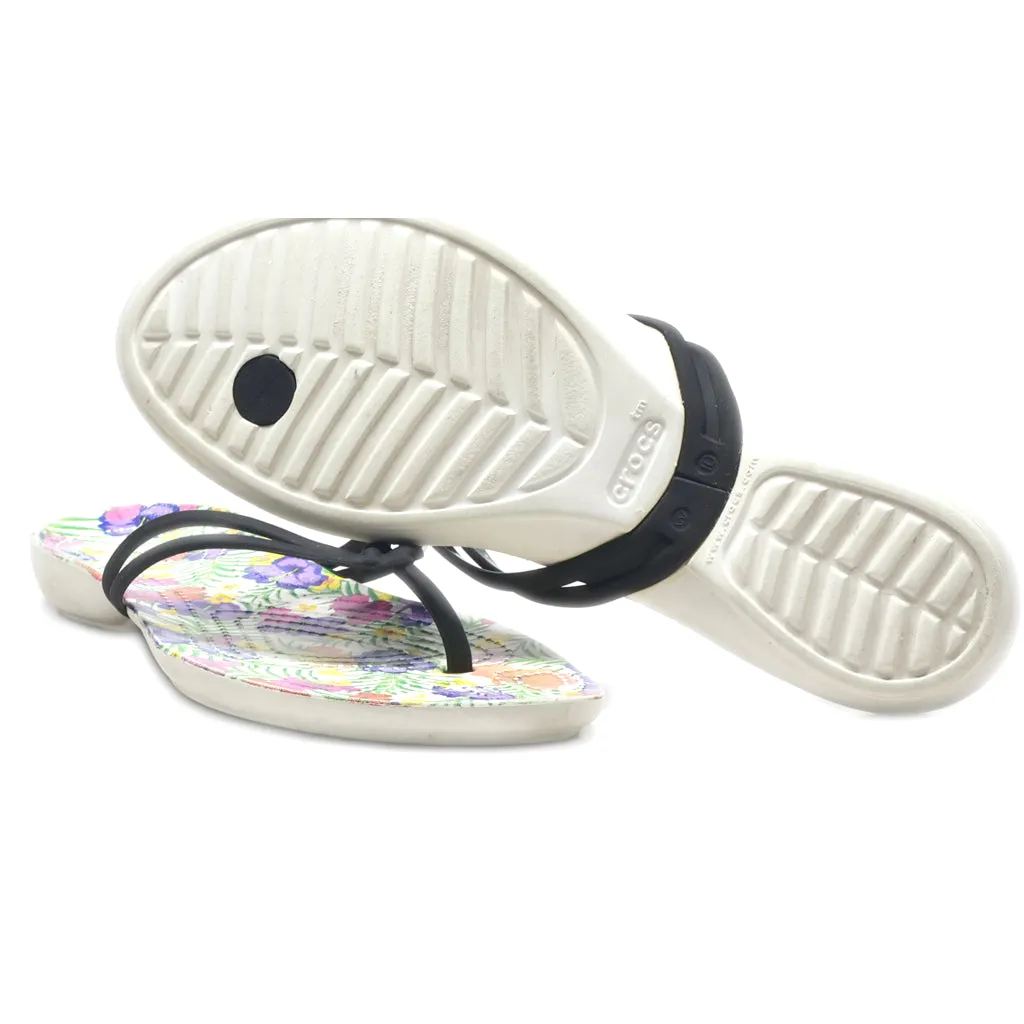 Crocs Isabella Graphic Flat Sandals Rubber Multicolour Colour For Women