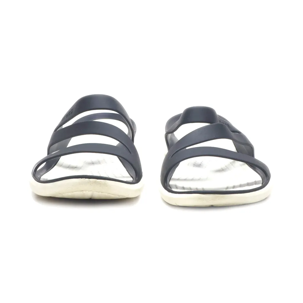 Crocs Swiftwater Flat Sandals Rubber Black Colour For Women