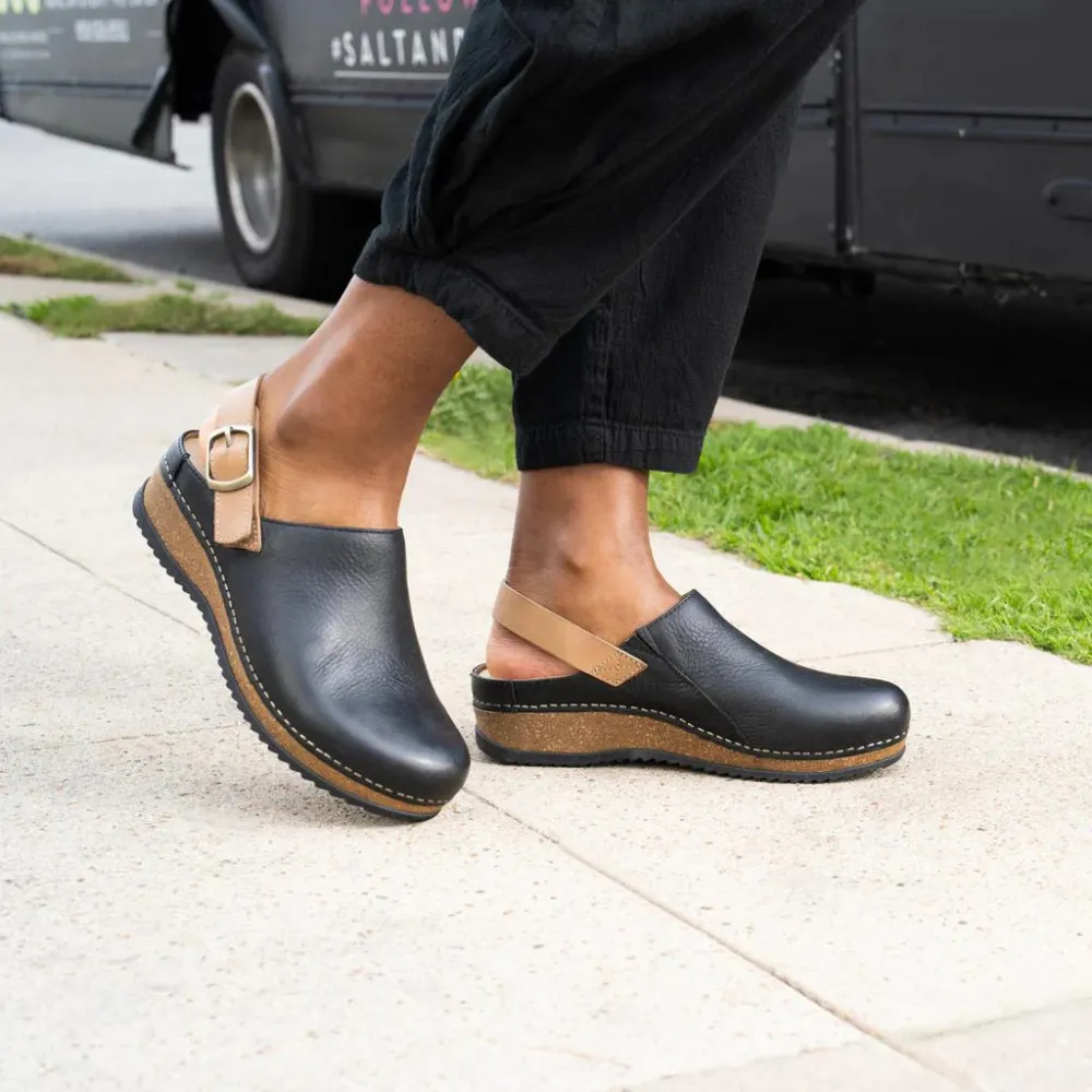 Dansko Merrin Black Waxy Milled Mule (Women's)