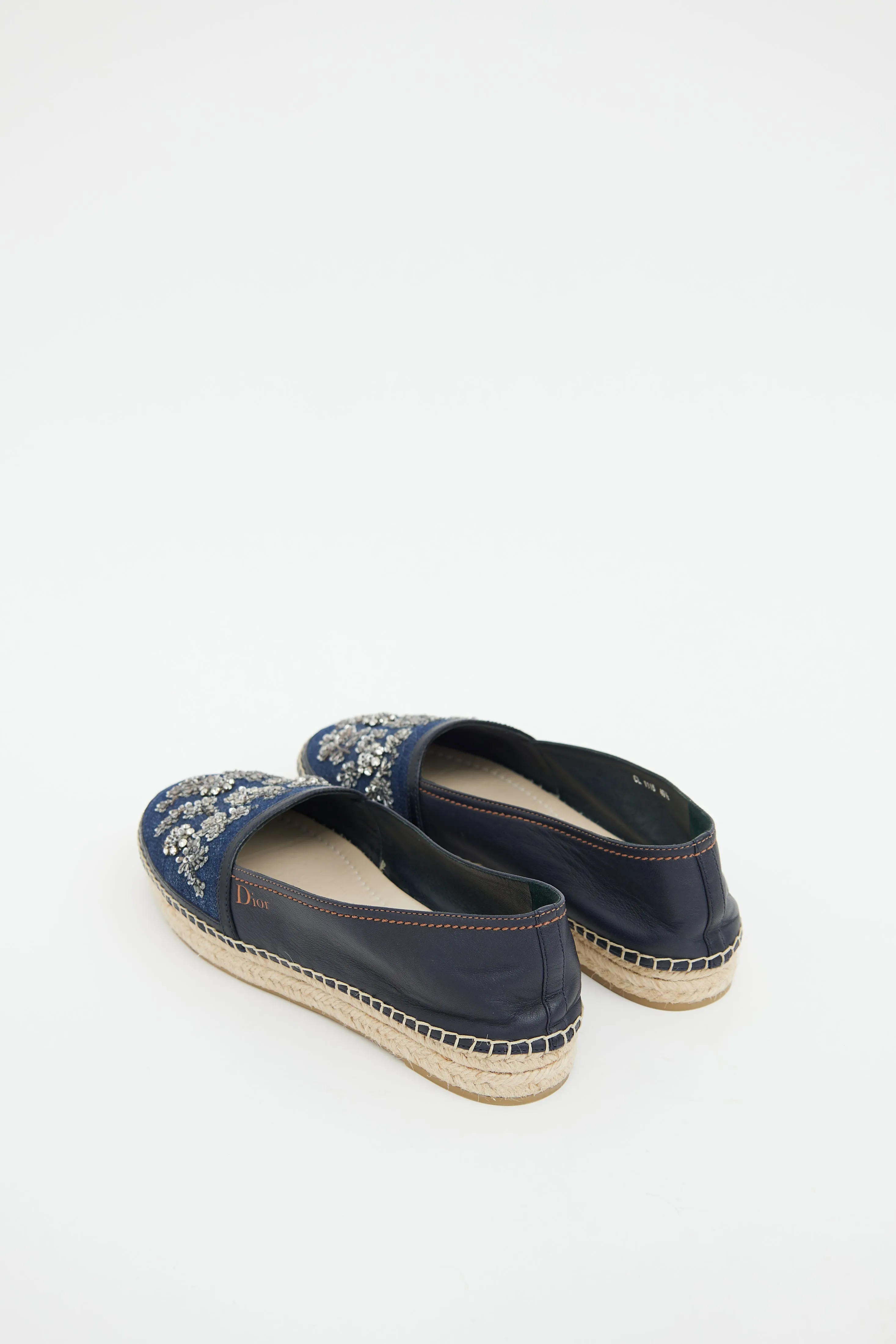 Denim Embellished Espadrille