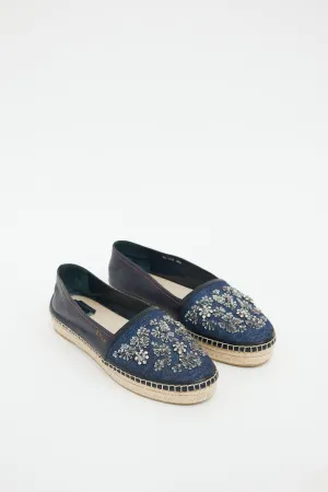 Denim Embellished Espadrille