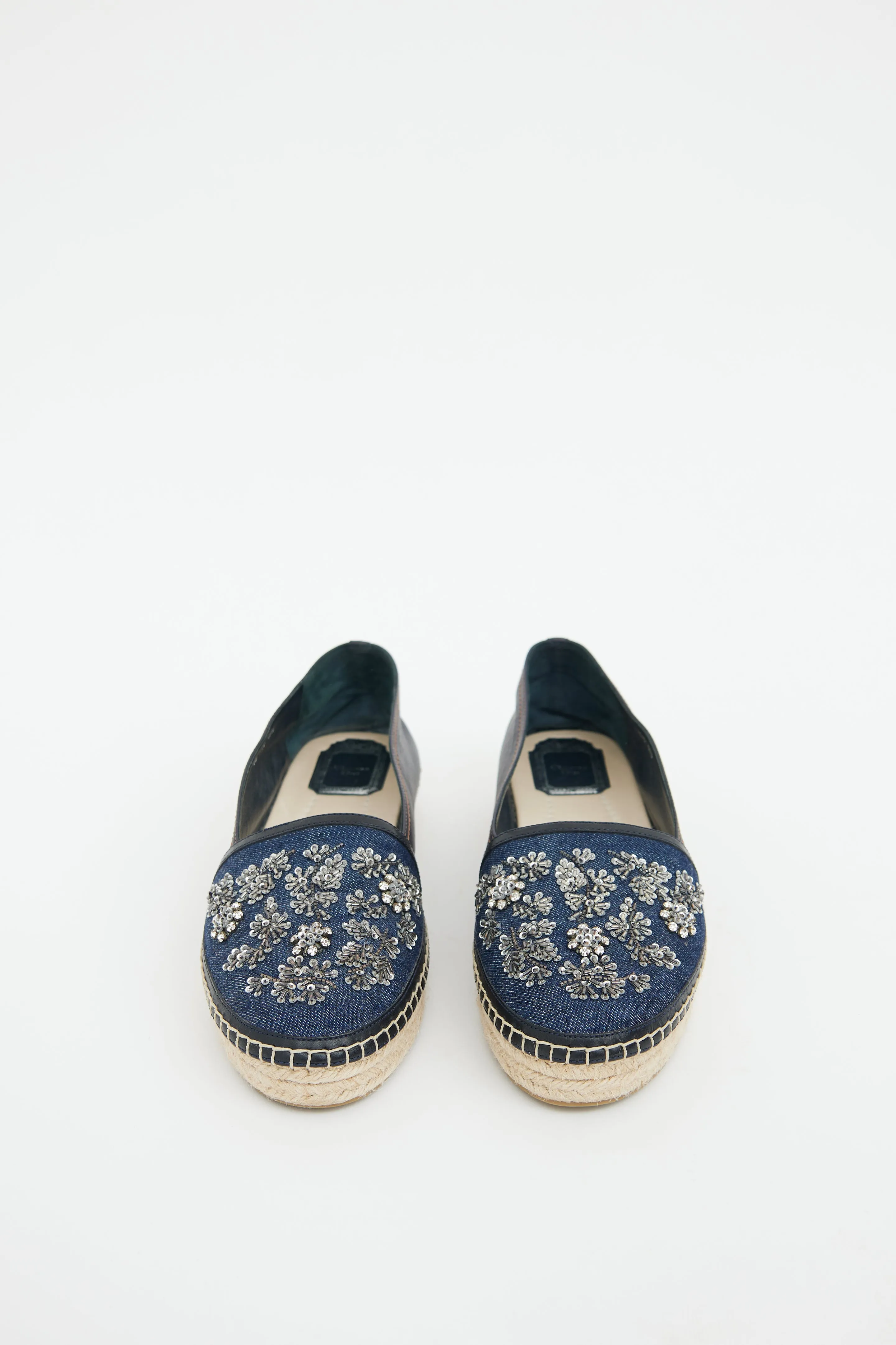 Denim Embellished Espadrille