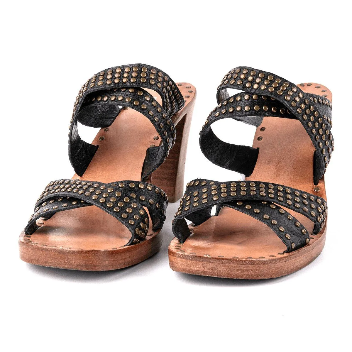 Dkny Studded High-Heel Shoes Leather Black Colour For Women