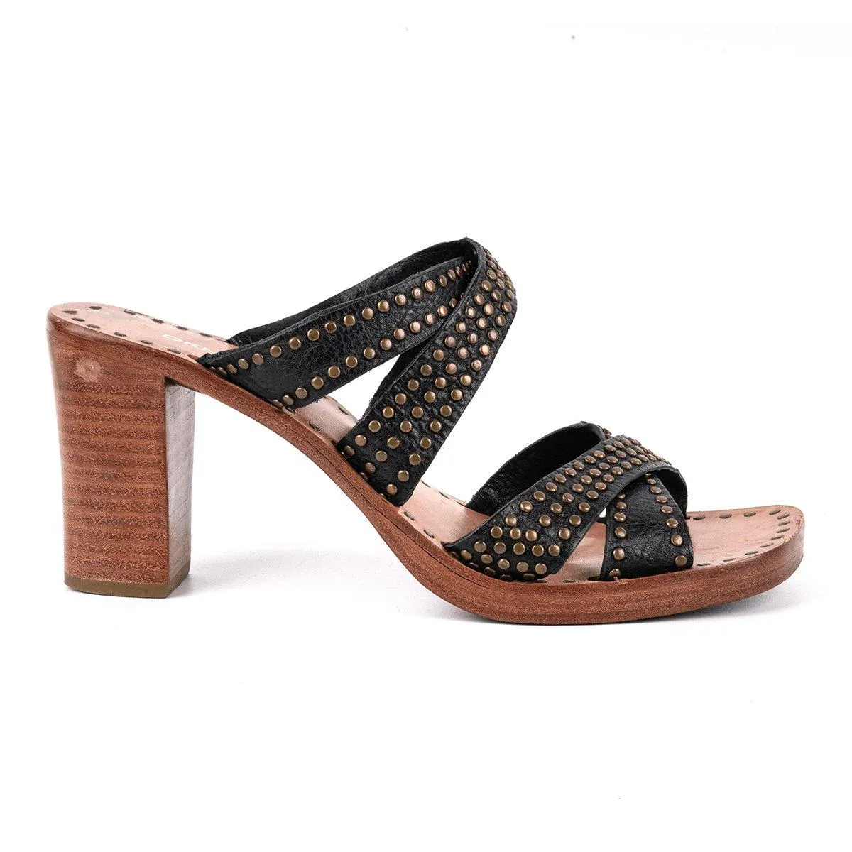 Dkny Studded High-Heel Shoes Leather Black Colour For Women